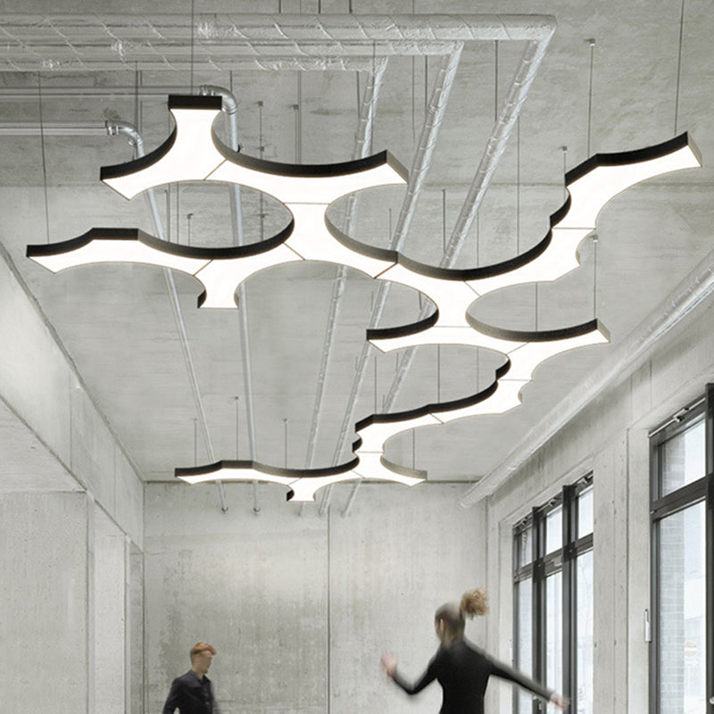 Hedendaagse metaal LED Hanglamp Lampbreuk 1 Lichte geometrische hangende plafondlicht voor kantoor