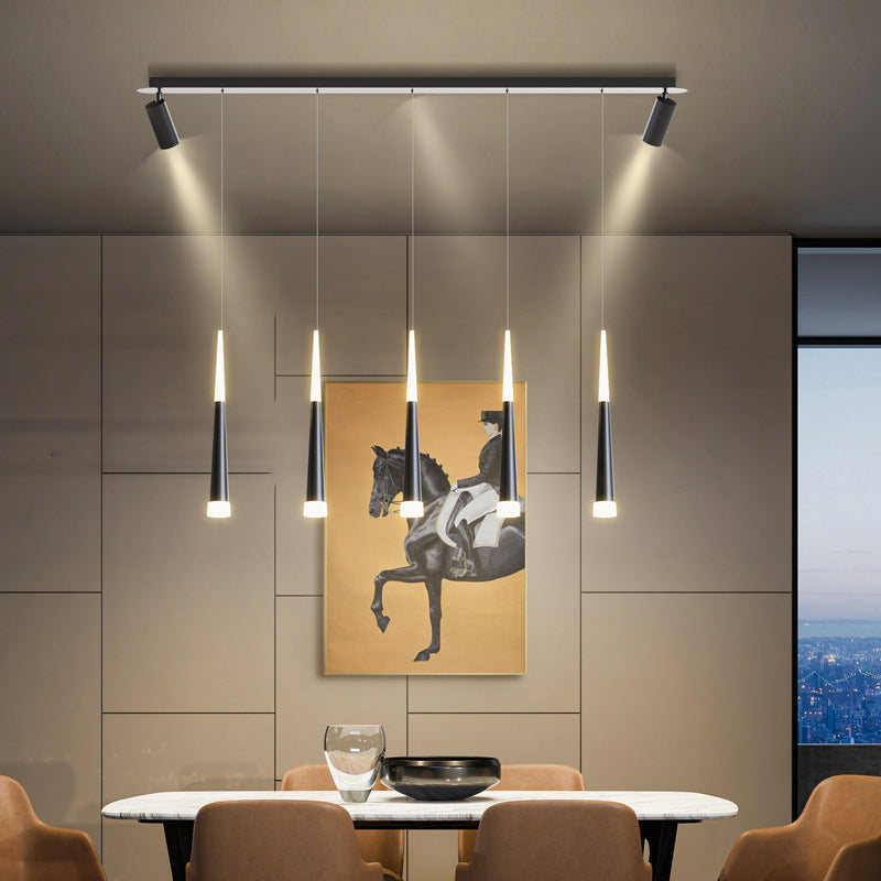 New Modern Metal Island Lighting Fixture LED Linear Chandelier Lights for Dining Room