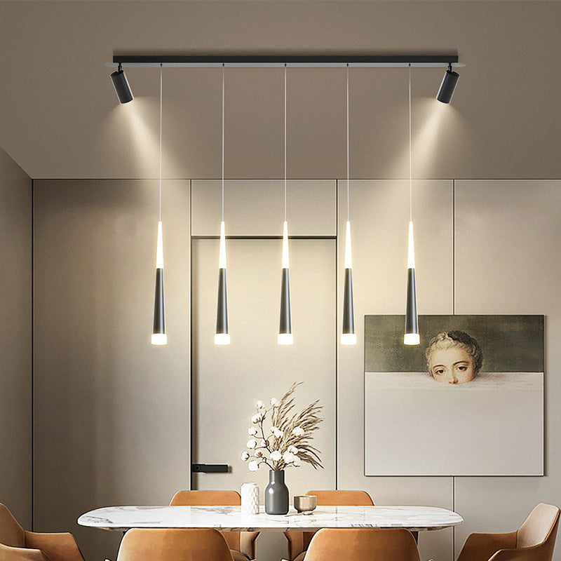 New Modern Metal Island Lighting Fixture LED Linear Chandelier Lights for Dining Room