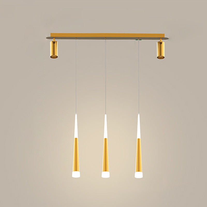 New Modern Metal Island Lighting Fixture LED Linear Chandelier Lights for Dining Room