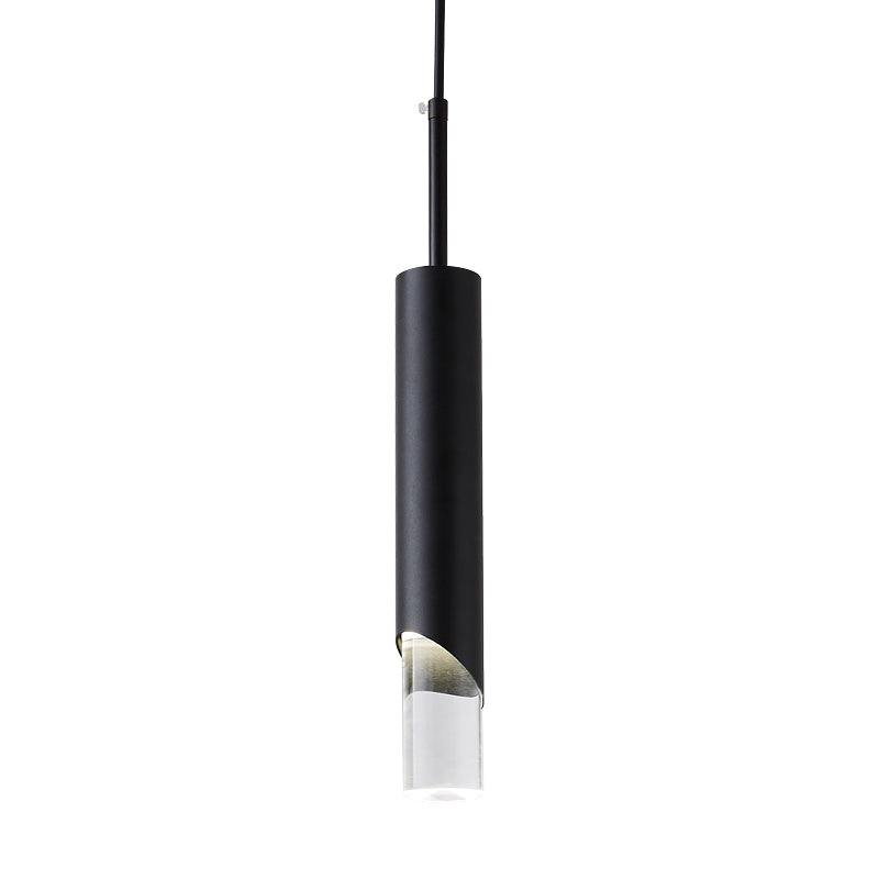 Aluminium Cylindrical LED Pendant Light in Modern Concise Style Acrylic Hanging Lamp for Interior Spaces