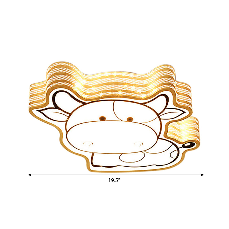 Cartoon Lovely Flush Mount Light Acrylic Metal White LED Ceiling Lamp for Game Room Kid Bedroom
