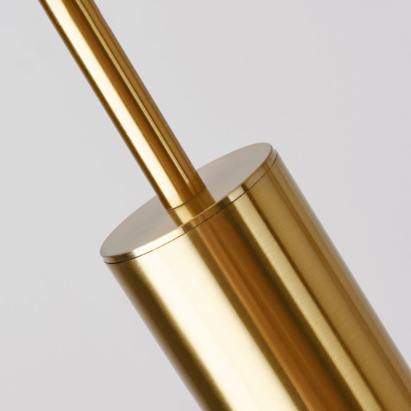 Modern Luxury Cylindrical Pendant Light Aluminium Indoor Hanging Light with Clear Acrylic Shade