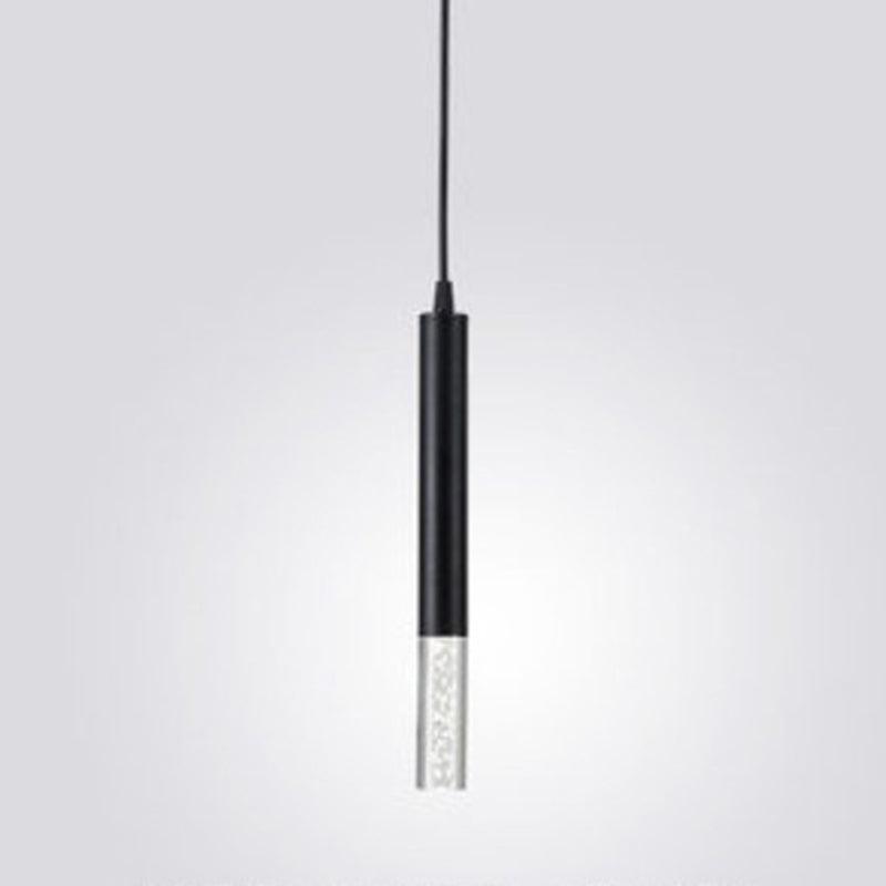 Bedroom LED Pendant Light in Modern Creative Style Wrought Iron Cylindrical Hanging Light with Acrylic Shade