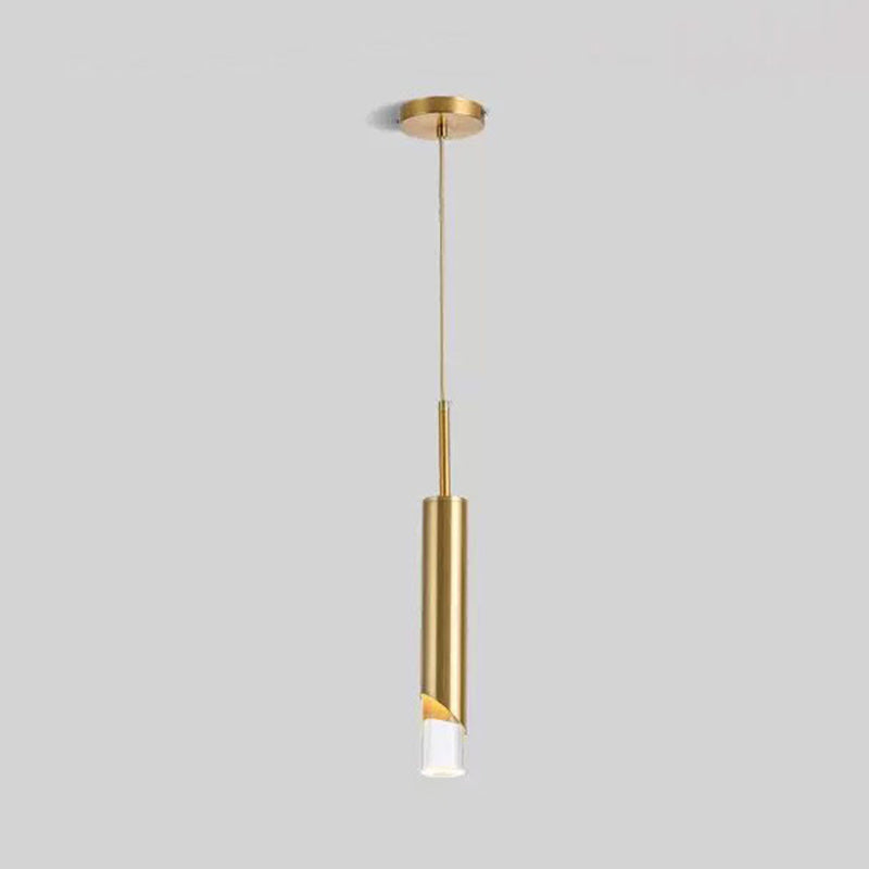 Cylindrical Acrylic LED Hanging Light in Modern Simplicity Wrought Iron Pendant Light for Bedroom