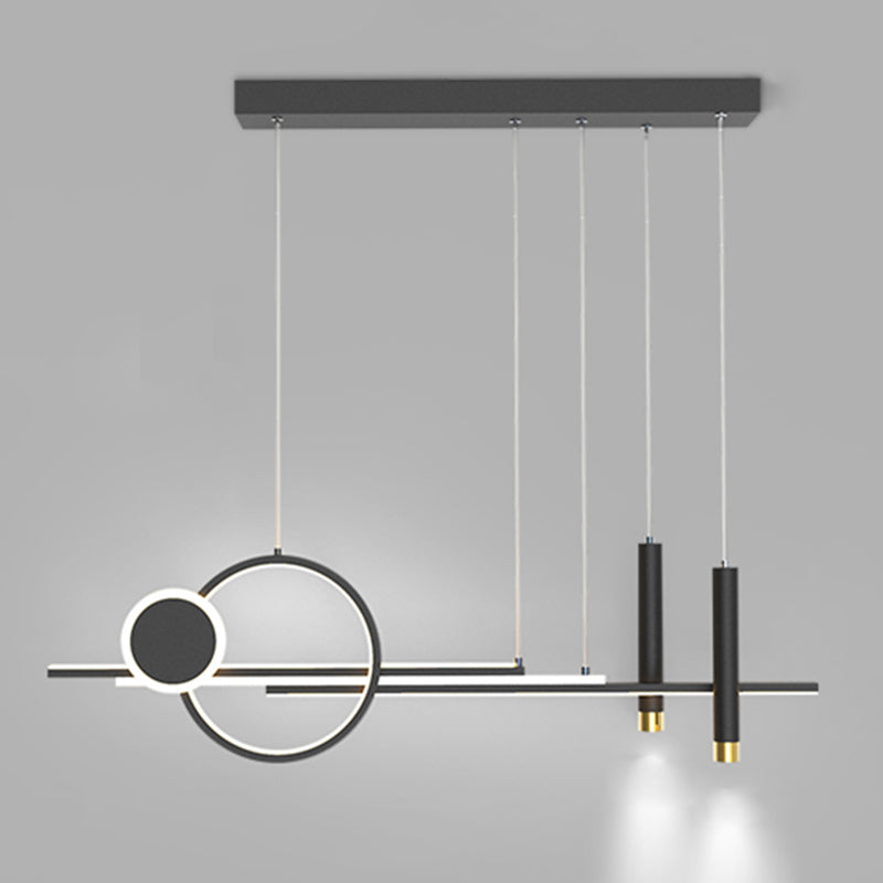 Idee per illuminazione dell'isola lineare contemporanea Kit di luce appesa in alluminio a LED per sala da pranzo