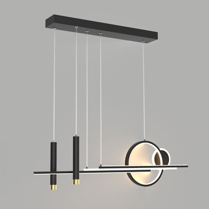 Idee per illuminazione dell'isola lineare contemporanea Kit di luce appesa in alluminio a LED per sala da pranzo