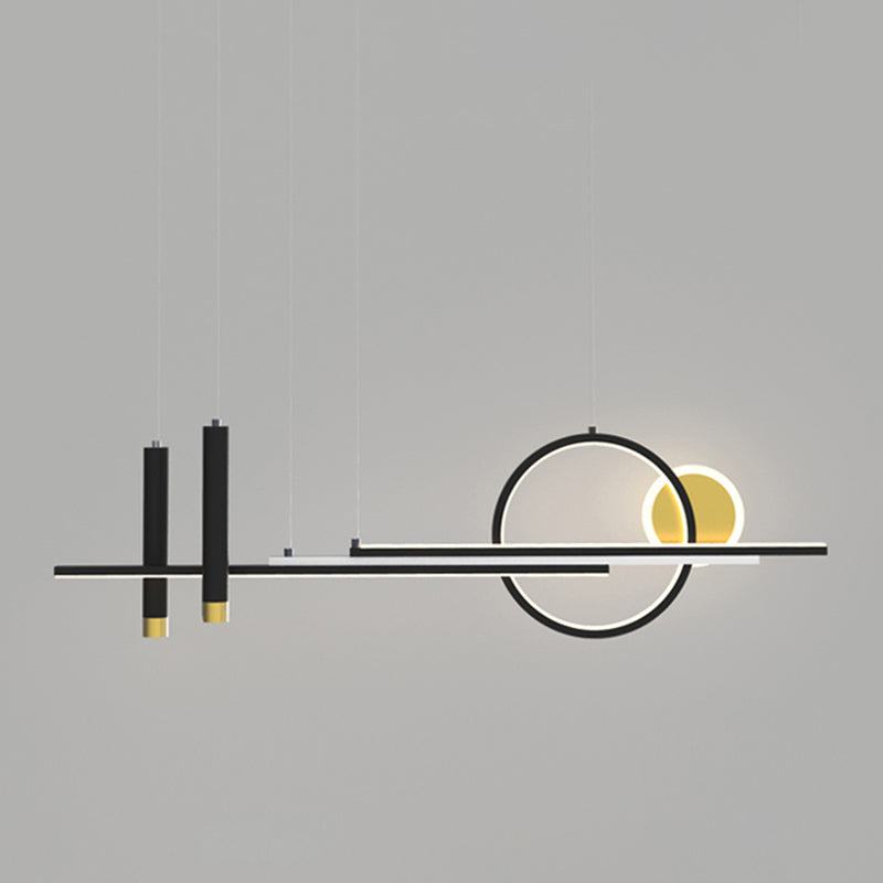 Idee per illuminazione dell'isola lineare contemporanea Kit di luce appesa in alluminio a LED per sala da pranzo