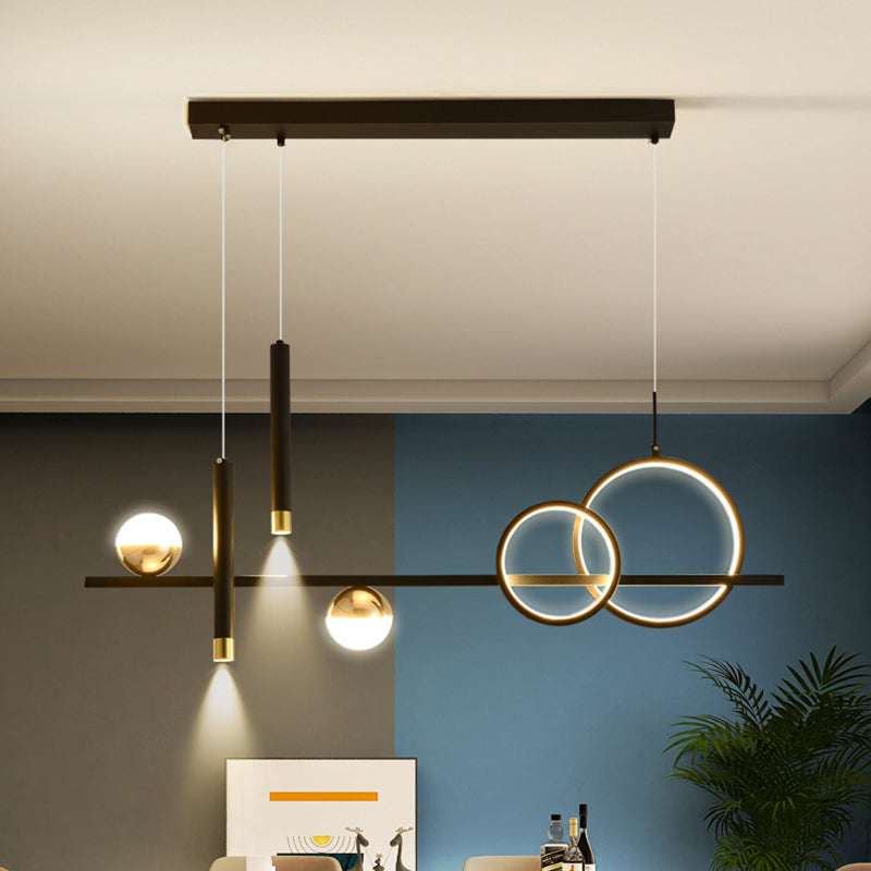 Lineair eilandhanger met 2-plekken LED Nieuw modern plafond hanglampje voor eetkamer