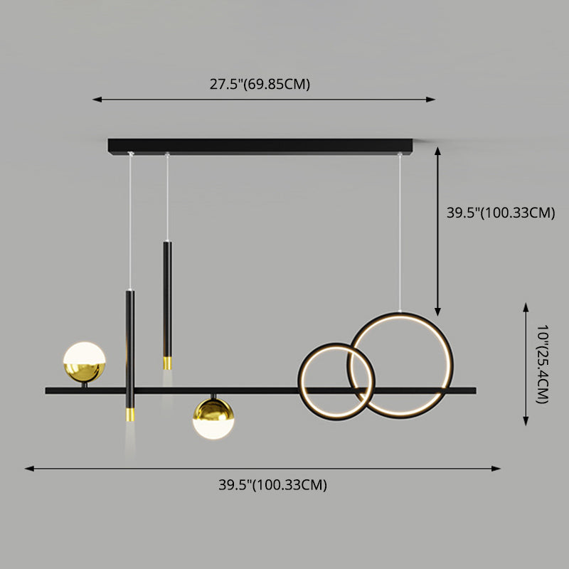 Lineair eilandhanger met 2-plekken LED Nieuw modern plafond hanglampje voor eetkamer
