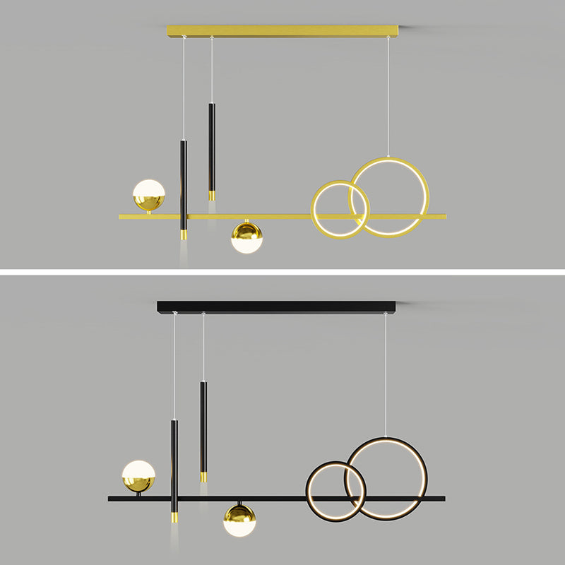 Lineair eilandhanger met 2-plekken LED Nieuw modern plafond hanglampje voor eetkamer
