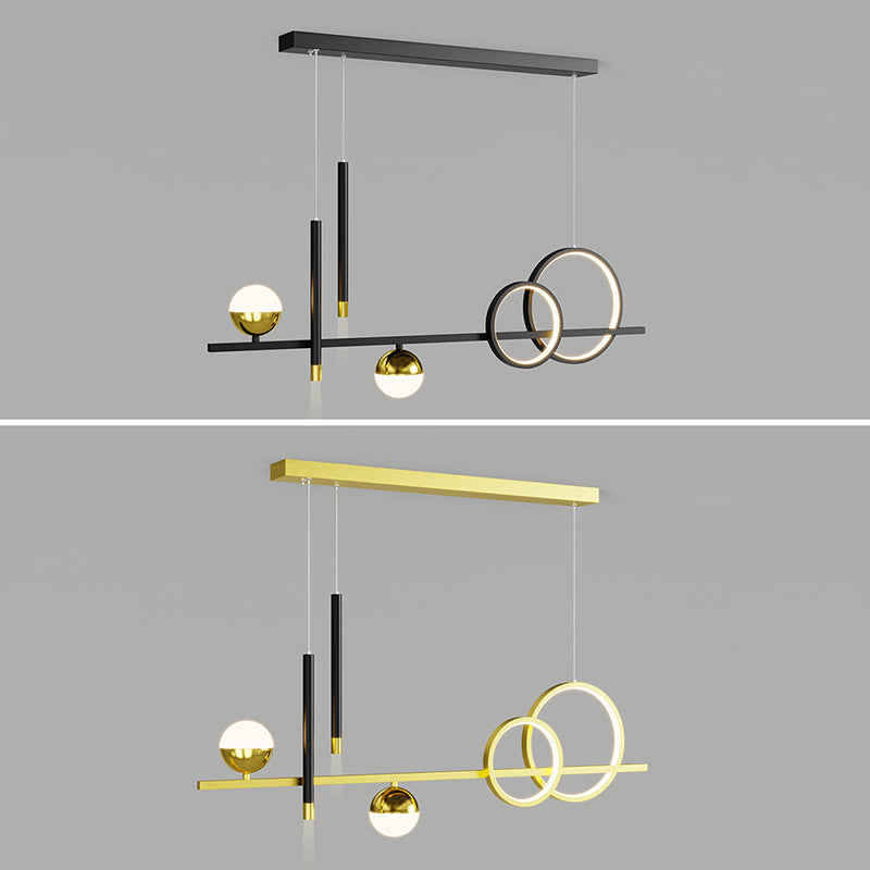 Lineair eilandhanger met 2-plekken LED Nieuw modern plafond hanglampje voor eetkamer