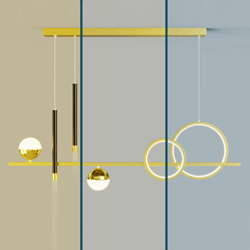 Lineair eilandhanger met 2-plekken LED Nieuw modern plafond hanglampje voor eetkamer