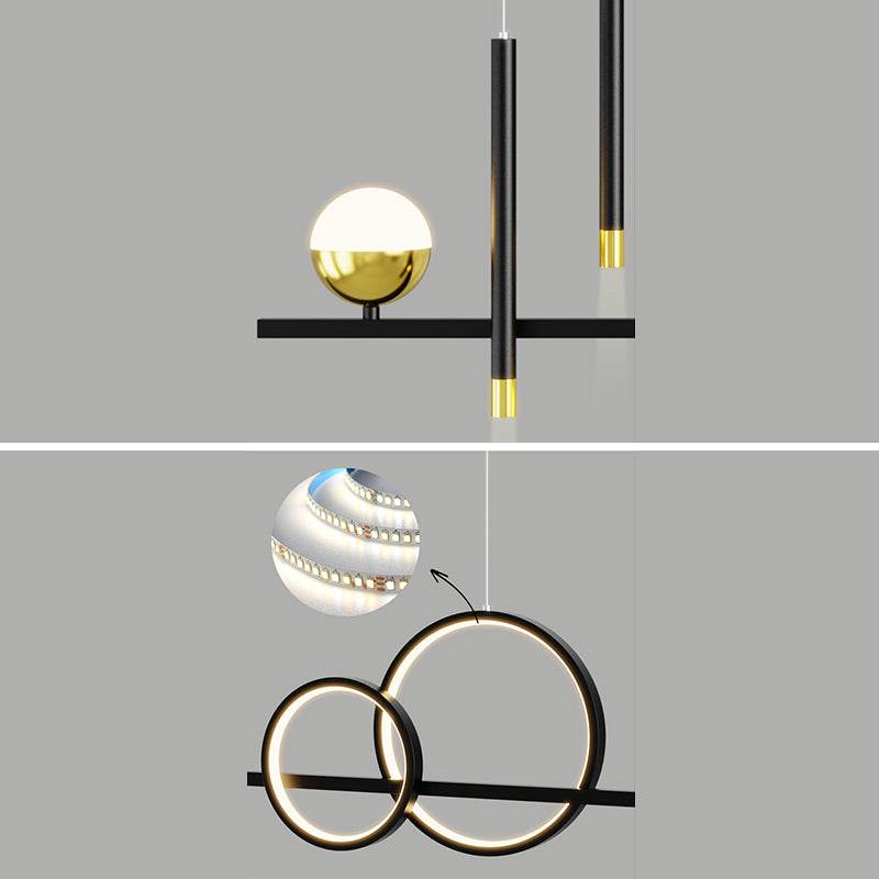 Lineair eilandhanger met 2-plekken LED Nieuw modern plafond hanglampje voor eetkamer