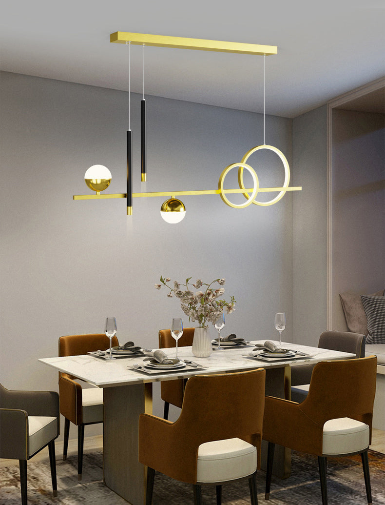 Lineair eilandhanger met 2-plekken LED Nieuw modern plafond hanglampje voor eetkamer