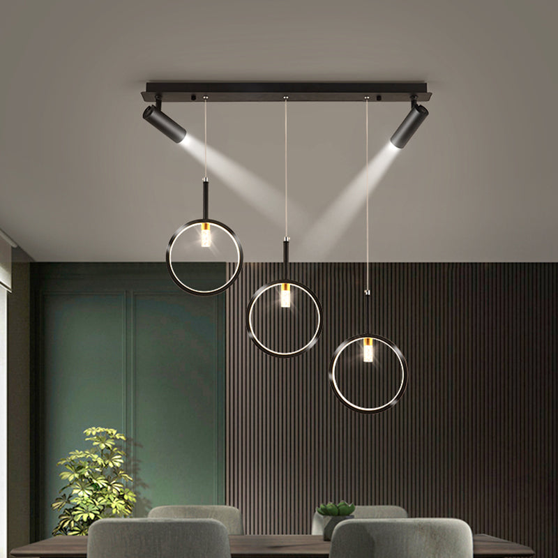 Linear Metal LED Island Light Fixture New Modern Spotlight Ceiling Pendant Light for Dining Room