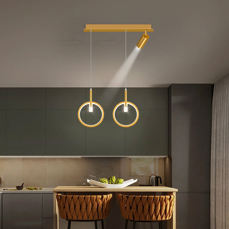 Linear Metal LED Island Light Fixture New Modern Spotlight Ceiling Pendant Light for Dining Room