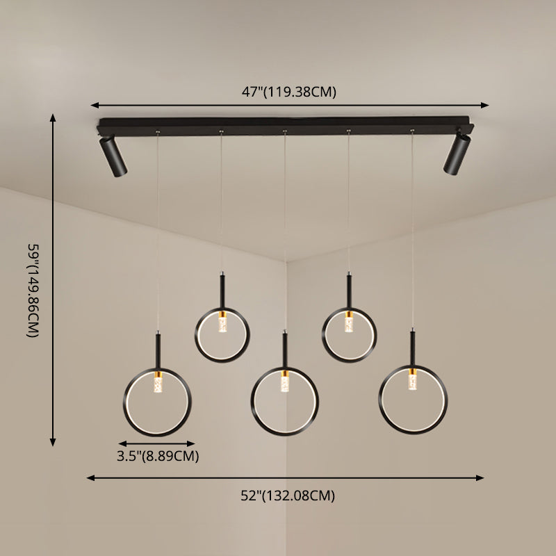 Linear Metal LED Island Light Fixture New Modern Spotlight Ceiling Pendant Light for Dining Room