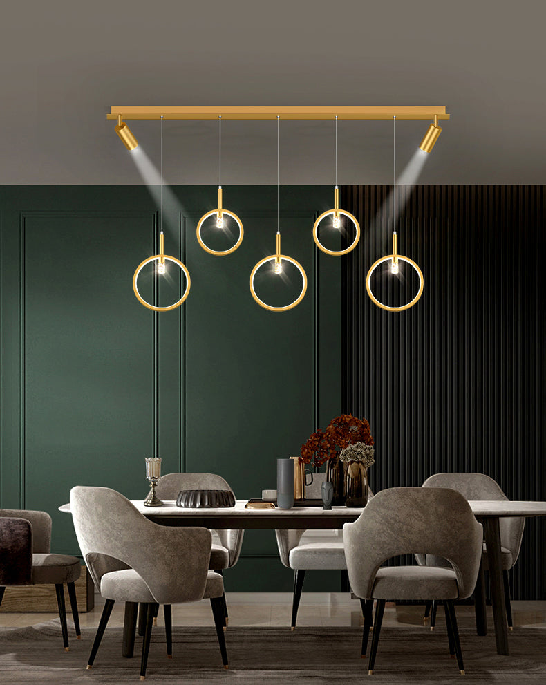 Linear Metal LED Island Light Fixture New Modern Spotlight Ceiling Pendant Light for Dining Room
