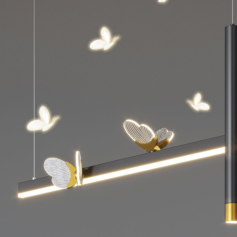 MEW BLACK MODED MODERN ISOLA LED LINEAR LED 2 Spotlights Luci a sospensione per sala da pranzo