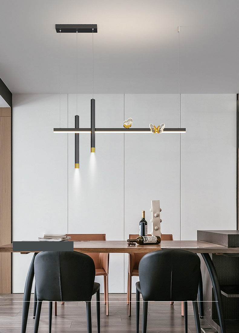 MEW BLACK MODED MODERN ISOLA LED LINEAR LED 2 Spotlights Luci a sospensione per sala da pranzo