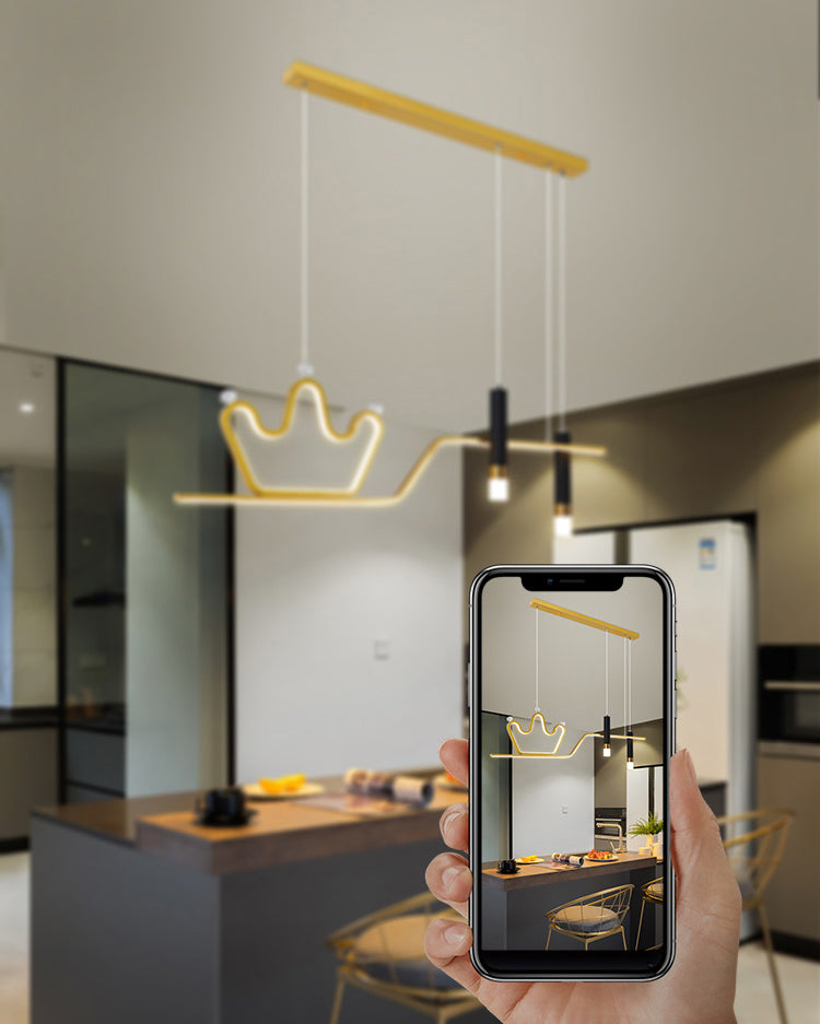 Linear New Modern Island Chandelier Lights LED Aluminum Hanging Ceiling Lights for Dining Room