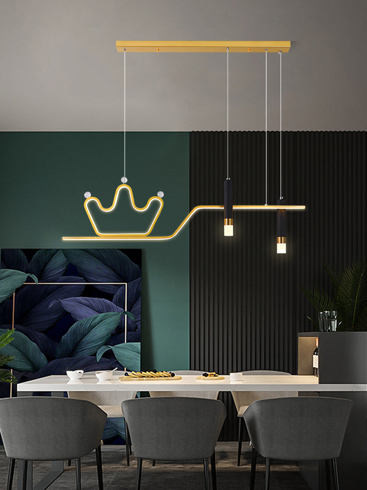 Linear New Modern Island Chandelier Lights LED Aluminum Hanging Ceiling Lights for Dining Room