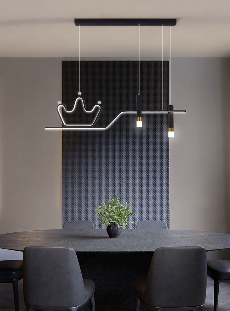 Linear New Modern Island Chandelier Lights LED Aluminum Hanging Ceiling Lights for Dining Room