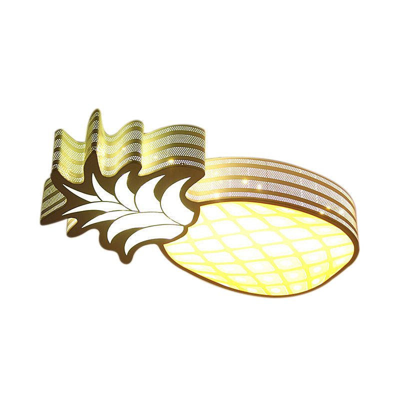 Cartoon Lovely Flush Mount Light Acrylic Metal White LED Ceiling Lamp for Game Room Kid Bedroom