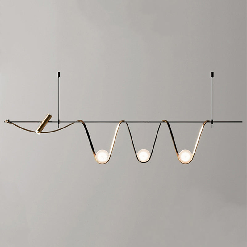 Black Metal Appeding Biling Light LED Linear Linear Lampade per isola per sala da pranzo