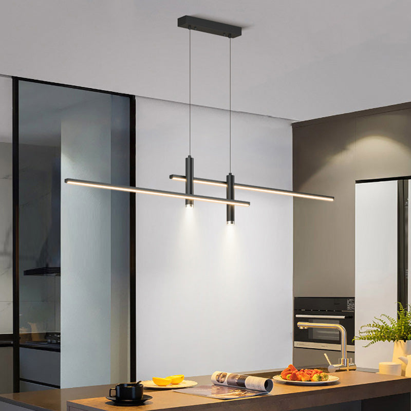 Linear Kitchen Island Lighting Fixture Metal LED Minimalist Island Pendant Light