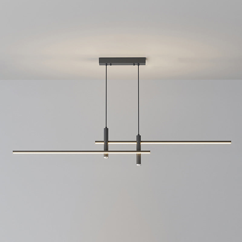Linear Kitchen Island Lighting Fixture Metal LED Minimalist Island Pendant Light