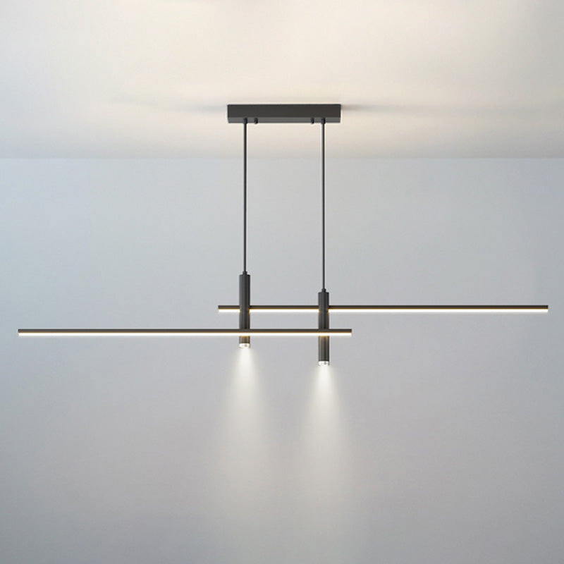 Linear Kitchen Island Lighting Fixture Metal LED Minimalist Island Pendant Light