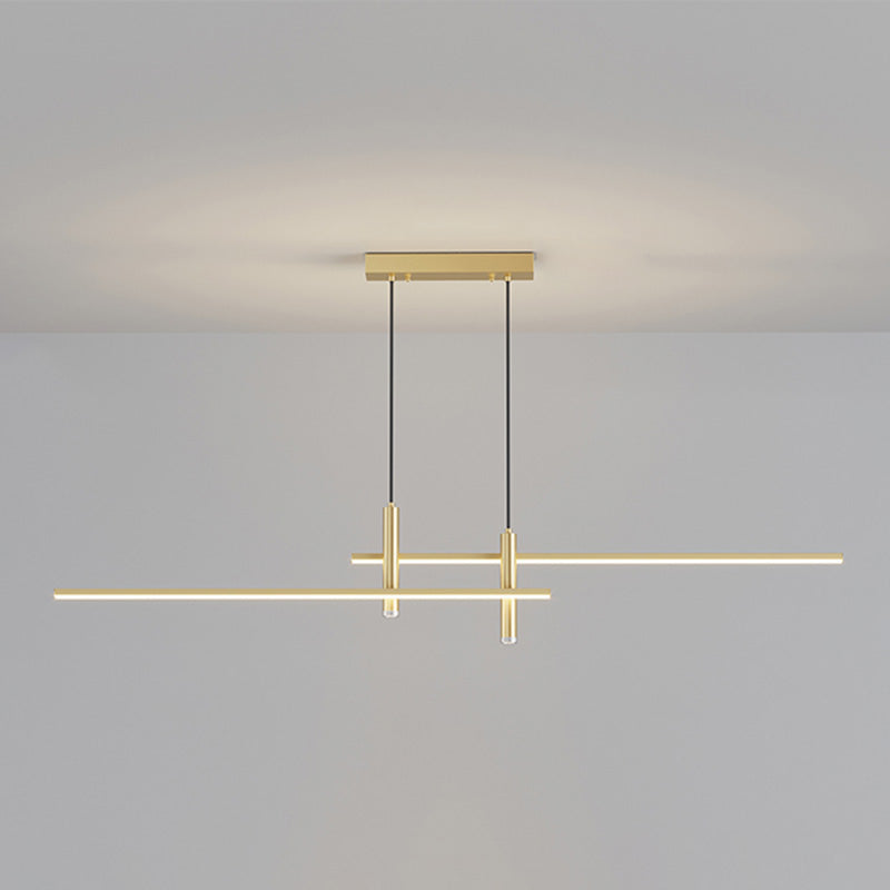 Linear Kitchen Island Lighting Fixture Metal LED Minimalist Island Pendant Light
