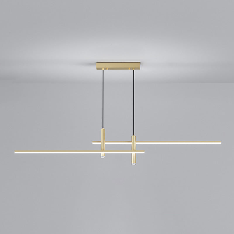 Linear Kitchen Island Lighting Fixture Metal LED Minimalist Island Pendant Light