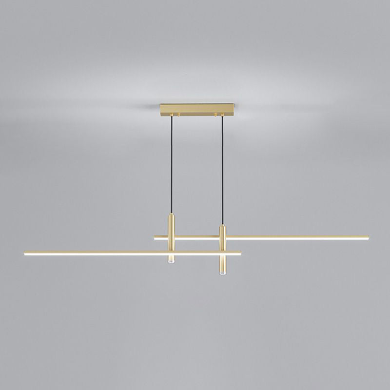 Linear Kitchen Island Lighting Fixture Metal LED Minimalist Island Pendant Light