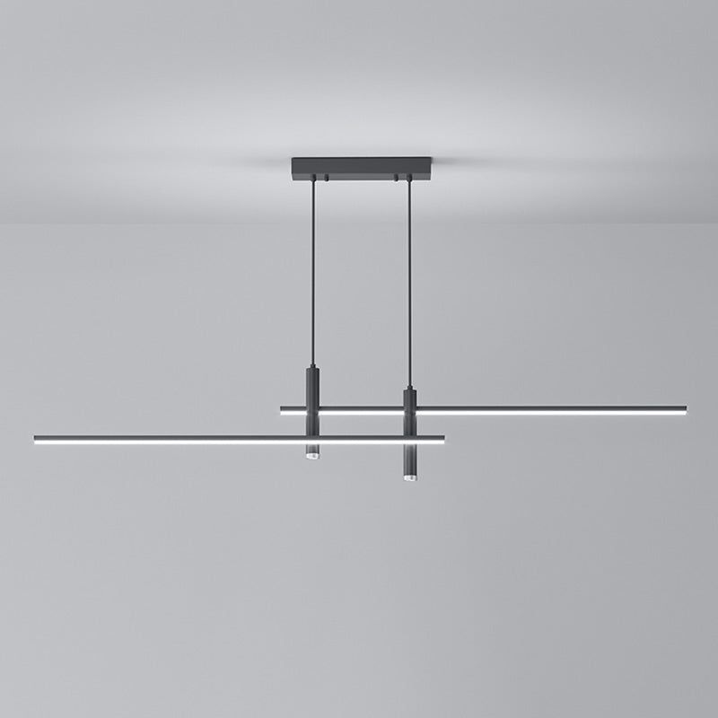 Linear Kitchen Island Lighting Fixture Metal LED Minimalist Island Pendant Light