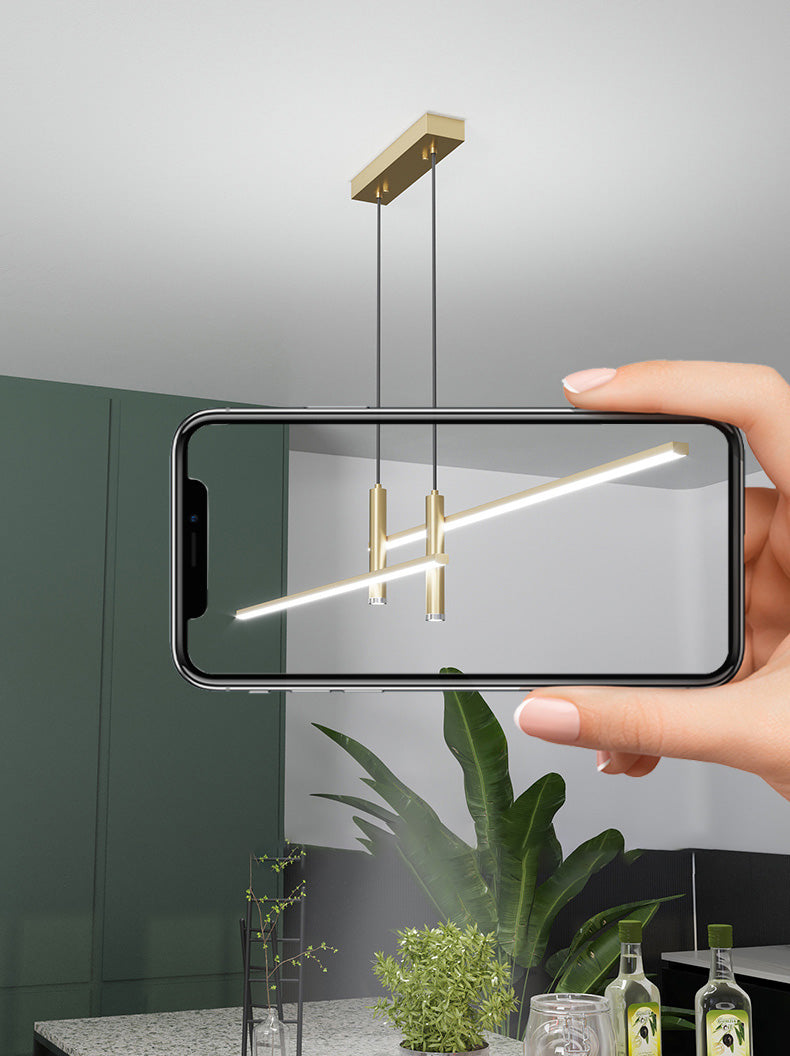 Linear Kitchen Island Lighting Fixture Metal LED Minimalist Island Pendant Light