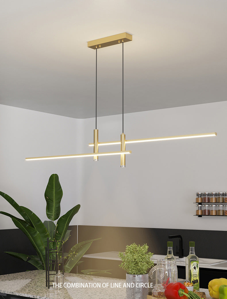 Linear Kitchen Island Lighting Fixture Metal LED Minimalist Island Pendant Light