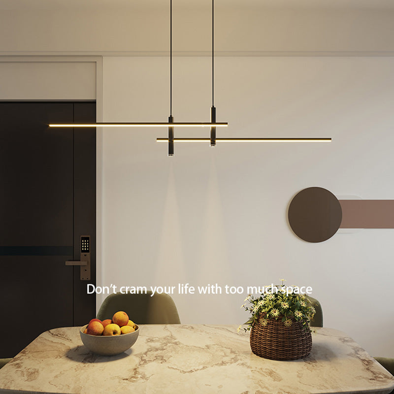 Linear Kitchen Island Lighting Fixture Metal LED Minimalist Island Pendant Light