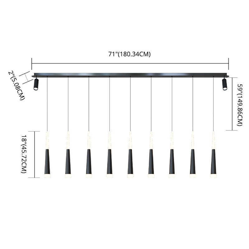 Cone Island Lighting Fixture Contemporary Style LED Metal Pendant Lighting Fixture