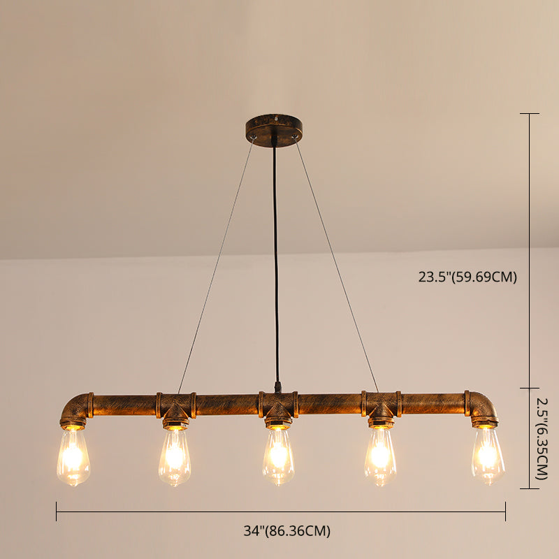 Metal Bare Bulb Island Lighting Freeture Style Industrial Restaurant Isola Penderant Light