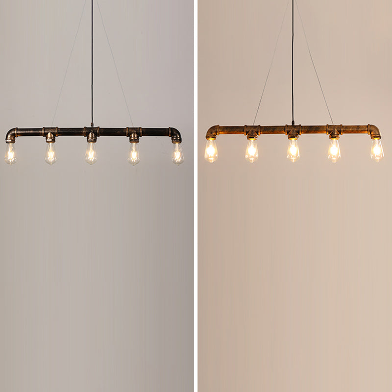 Metal Bare Bulb Island Lighting Freeture Style Industrial Restaurant Isola Penderant Light