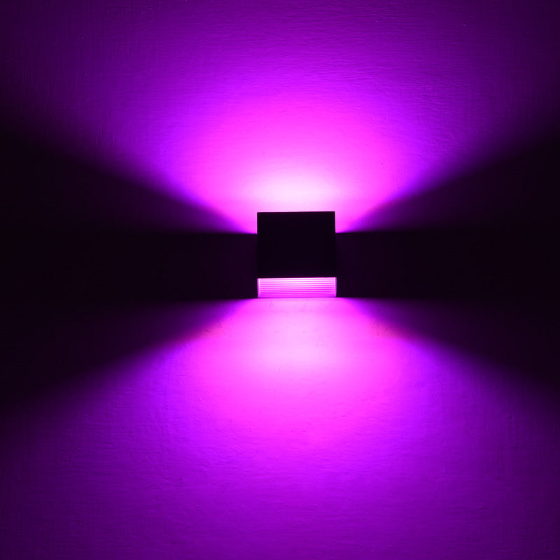 Outdoor Cube Shade LED Wall Lamp 1-Light Modern Aluminum Wall Mounted Light