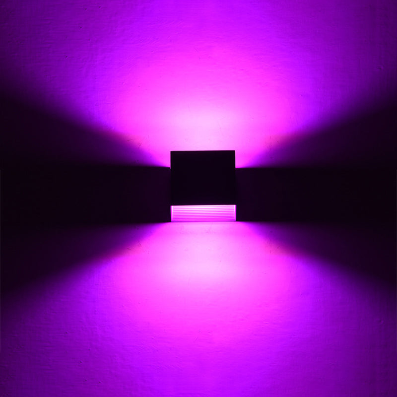 Outdoor Cube Shade LED Wall Lamp 1-Light Modern Aluminum Wall Mounted Light