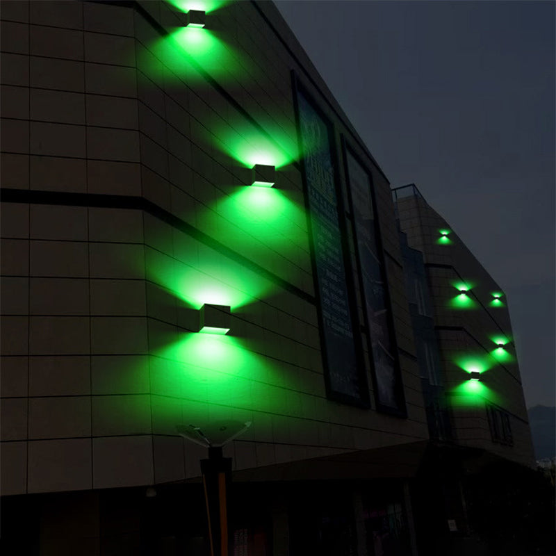 Outdoor Cube Shade LED Wall Lamp 1-Light Modern Aluminum Wall Mounted Light