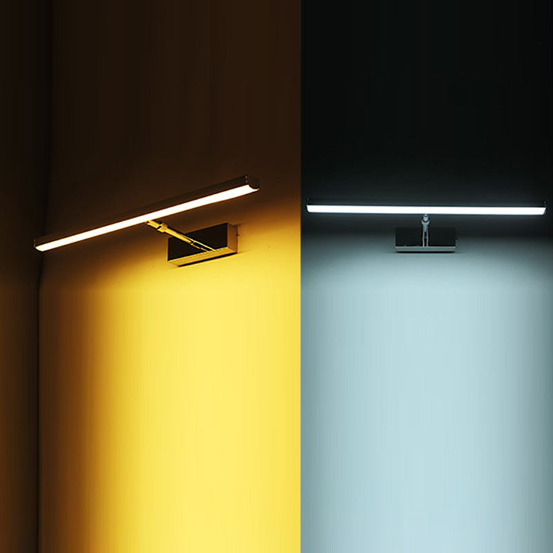 Stainless-Steel LED Wall Light in Modern Concise Style Aluminium Extendable Wall Sconce with Plastic Shade