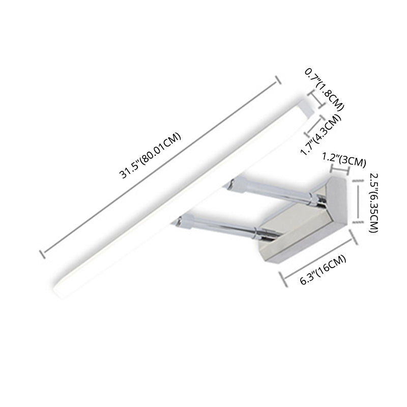 Aluminium LED Linear Wall Sconce in Modern Concise Style Stainless-Steel Extendable Wall Lamp with Acrylic Shade