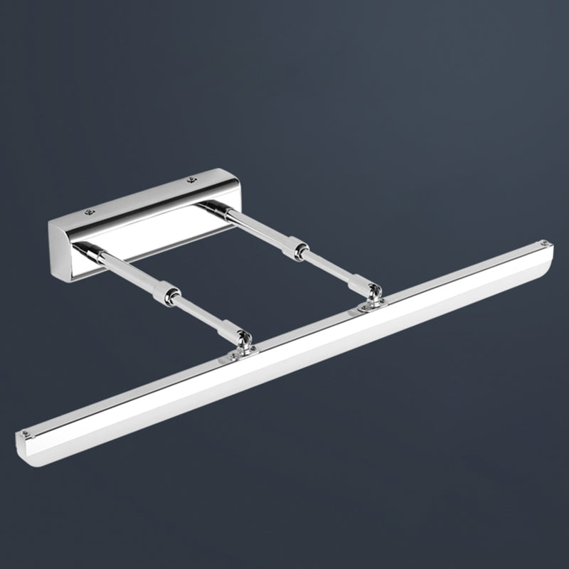 Pronzo della parete a led in argento acrilico in moderna lampada a parete regolabile in acciaio inossidabile per bagno per bagno