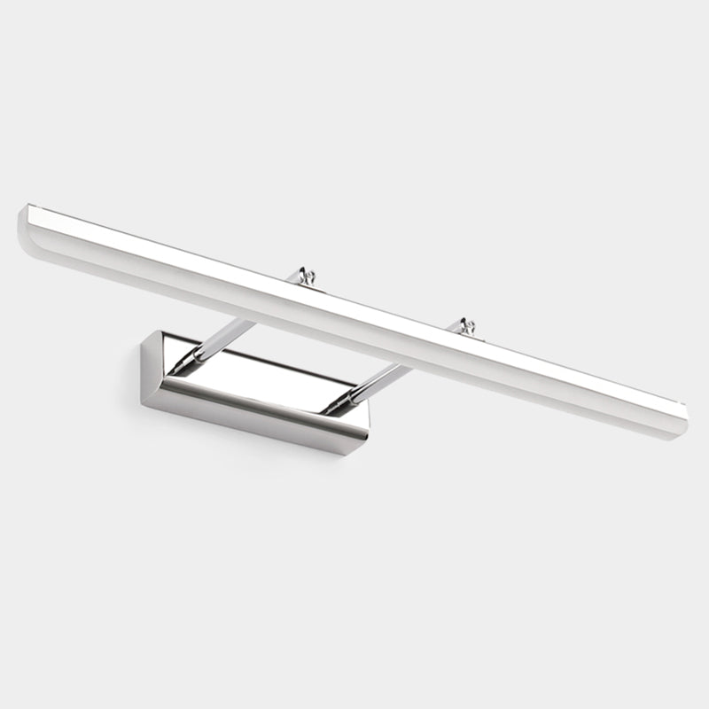 Pronzo della parete a led in argento acrilico in moderna lampada a parete regolabile in acciaio inossidabile per bagno per bagno